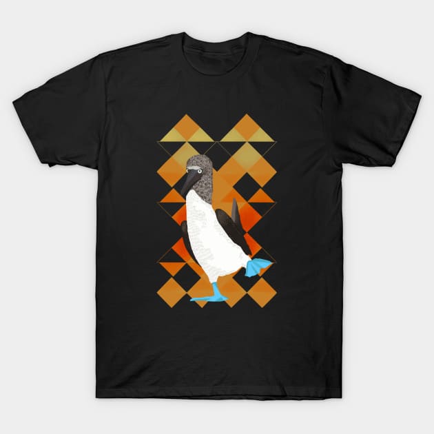 Booby Bird Orange Geometric T-Shirt by Suneldesigns